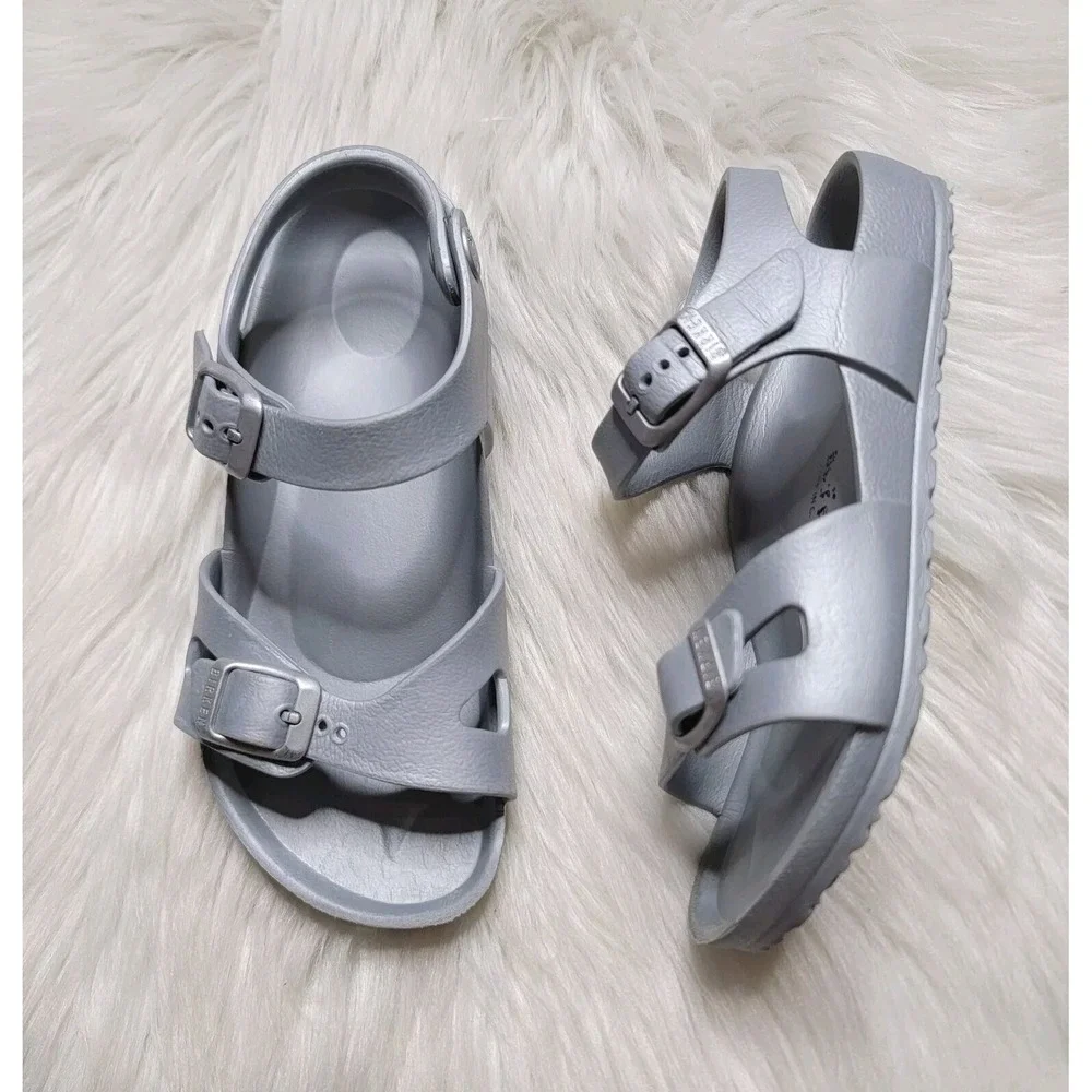 Birkenstock Eva Rio Sandals Kids Size 31 US Size 13 Kids Silver Gray